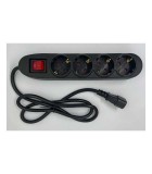 Cablu de alimentare IEC320-14 tata - 4x SCHUKO mama 1m 3x1.5mm2 16A, Oem