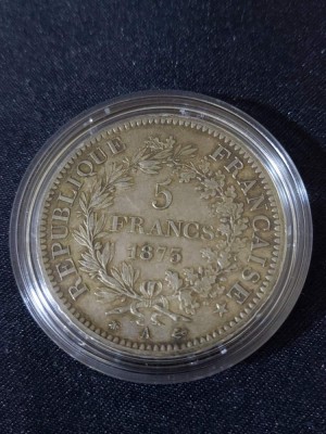 Franța 1873 A - 5 Franci - Monedă de argint #4 foto