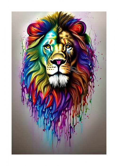 Sticker decorativ, Leu, Multicolor, 85 cm, 6175ST