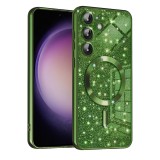 Husa premium Samsung Galaxy S23 FE Asteroid GSM Luxury Glitter MagSafe, verde