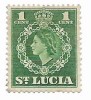 St. Lucia - Emisiunea din 1949 cu portretul reginei Elizabeth II spre stanga si cu Cifru Regal Nou, 1953-1954 - valoare neobliterata, Regi, Nestampilat