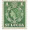 St. Lucia - Emisiunea din 1949 cu portretul reginei Elizabeth II spre stanga si cu Cifru Regal Nou, 1953-1954 - valoare neobliterata
