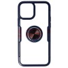 Husa iPhone 12, TPU+PC, Carbon Ring, Albastra, Protectie Camera, Shockproof