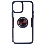 Husa iPhone 12, TPU+PC, Carbon Ring, Albastra, Protectie Camera, Shockproof