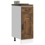 Dulap Bucatarie Gossi Kalmar Stejar Afumat 30x46x81.5cm, Depozitare, Picioare Reglabile, Maro/Gri
