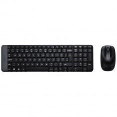 Kit wireless tastatura, Mouse Logitech MK220, Negru