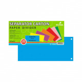 Cumpara ieftin Set 100 Separatoare Carton Ecada pentru Documente, 10.5x24 cm, 160 g/m&sup2;, Albastre, Separator pentru Documente, Separator Documente Carton, Separator D