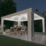 vidaXL Pavilion cu șir de lumini LED, alb, 3x4 m 3070301