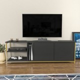 Cumpara ieftin Comoda TV Primrose - Antracit, Gold