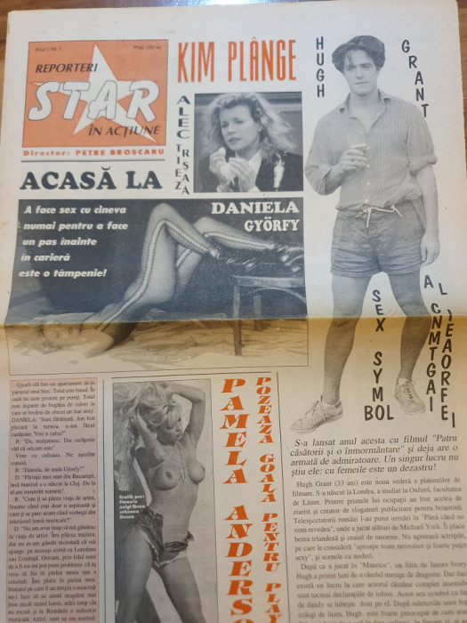 ziarul reporteri star in actiune anul 1,nr. 1 - anii &#039;90-madona,daniela gyorfy