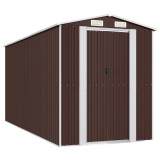 Cumpara ieftin Sopron de gradina, maro inchis, 192x440x223 cm, otel galvanizat