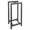 Suport Lemne Foc cu Roti Esschert Design Negru 30x23.5x59.7cm Carucior Transport Interior Exterior