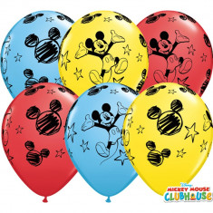 Baloane latex 11&amp;quot;/28cm Mickey Mouse, Qualatex 18688, Set 25 buc foto