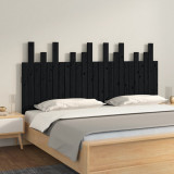 VidaXL Tăblie de pat pentru perete negru 159,5x3x80 cm lemn masiv pin