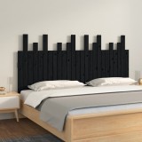 Cumpara ieftin Tăblie de pat pentru perete negru 159,5x3x80 cm lemn masiv pin