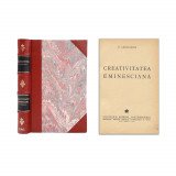 D. Caracostea, Creativitatea Eminesciana, 1943, Carte Veche, Fundatia Regala, Legatura Piele
