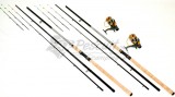 Set 2 Lansete Feeder FL HULK 3,3m 3+3 varfuri Cu 2 Mulinete KT5000 9 Rulmenti