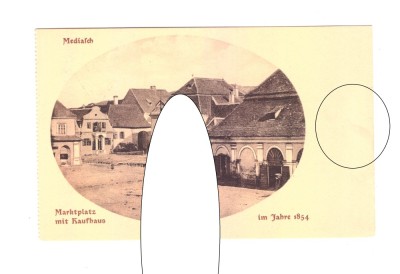 CP Media - Piata cu case in anul 1854, necirculata, stare buna foto