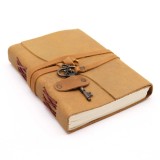 Agenda Jurnal din piele camel cu cheie