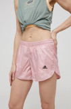 Cumpara ieftin Adidas Performance pantaloni scurti HC1663 femei, culoarea roz, modelator, medium waist