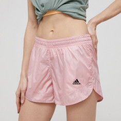 adidas Performance pantaloni scurti HC1663 femei, culoarea roz, modelator, medium waist