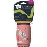 Cana cu pai, izoterma, cu protectie BACSHIELD &trade; Tommee Tippee, 266ml, 12 luni +, Bej/Roz, 1 buc