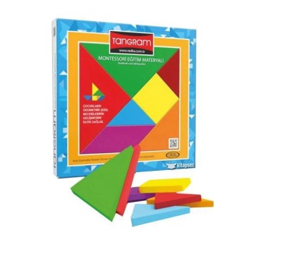 JOC TANGRAM COLORAT DIN LEMN, REDKA foto