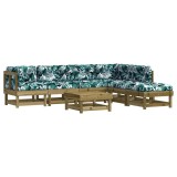 Set mobilier de gradina cu perne, 7 piese, lemn de pin tratat