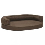 Cumpara ieftin Saltea ergonomica pat de caini, maro, 75x53 cm aspect in/fleece