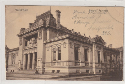 Targoviste Palatul Justitiei,scrisa 1917 foto