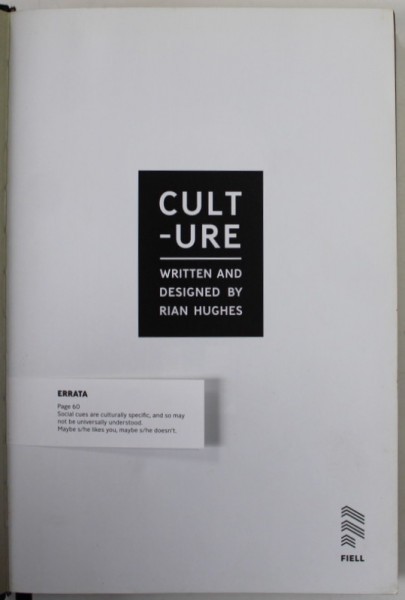 CULT - URE , written and designed by RIAN HUGHES , ANII &#039;2000 , COPERTA CU DEFECTE