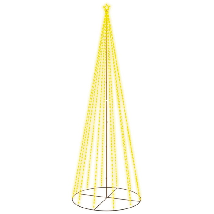 Brad de Craciun conic, 732 LED-uri, alb cald, 160x500 cm
