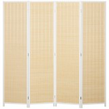 HOMCOM Paravent din lemn separator de cameră cloison de separare pliabil 4 panouri 180 x 180 cm lemn natural | Aosom Romania
