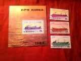 Bloc si Serie RPD Korea 1984 - Nave , 3 valori