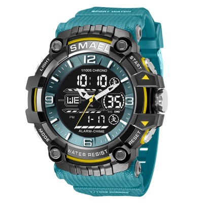 Ceas de mana barbatesc Smael Digital Stil Army Militar Cronometru Alarma Sport Albastru foto