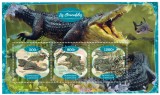 Gabon 2020: Fauna - Crocodili, Set Complet Coliță + Bloc, Timbre Straine