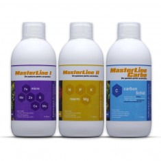 Set complet de fertilizanti pentru plante acvatice MasterLine + Carbo 3 x 500 ml