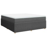 Cumpara ieftin Pat box spring cu saltea, gri inchis, 180x200 cm, textil