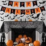 Set de decoratiuni pentru Halloween Jaodfk, PVC/textil, negru/portocaliu, 62 piese