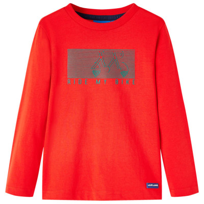 Tricou pentru copii cu m&amp;acirc;neci lungi, roșu, 104 foto
