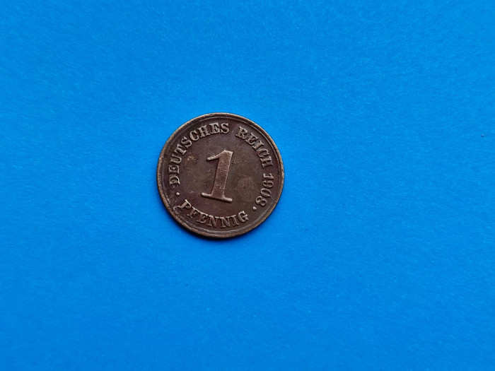 1 Pfennig 1908 lit. D -Germania-stare buna