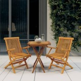 vidaXL Set mobilier de grădină, 3 piese, lemn masiv de tec