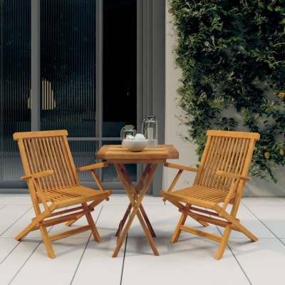 vidaXL Set mobilier de grădină, 3 piese, lemn masiv de tec 3087189 foto