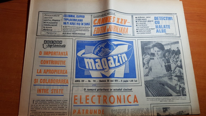 ziarul magazin 22 mai 1971 - foto pe prima pagina statiunea venus ,art. litoral