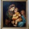 Pictură &icirc;n ulei pe lemn lucrare de maestru veche după Madonna Della Sedia