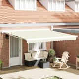 vidaXL Marchiză retractabilă manuală crem 400x300 cm