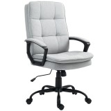 HOMCOM Scaun de Birou Ergonomic cu Spătar &Icirc;nalt, &Icirc;nălțime Reglabilă, Funcție de Leagăn și Brațe, 63x70x102-112 cm, Gri | Aosom Romania