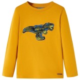 Tricou pentru copii cu m&acirc;neci lungi, ocru, 140