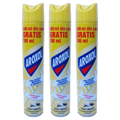 3 x Aroxol spray, Insecticid aerosol muste si tantari, 3 x 500ml foto