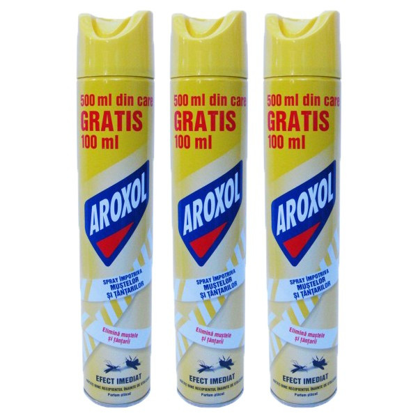 3 x Aroxol spray, Insecticid aerosol muste si tantari, 3 x 500ml